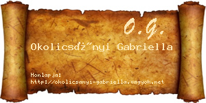 Okolicsányi Gabriella névjegykártya